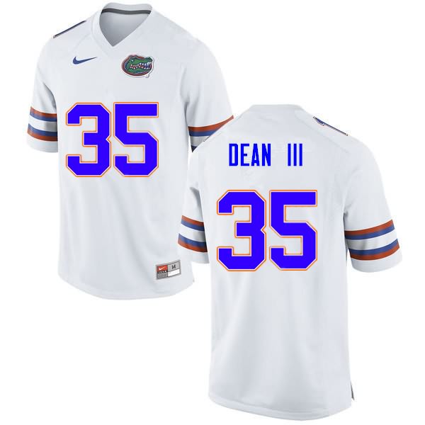 Men's NCAA Florida Gators Trey Dean III #35 Stitched Authentic Nike White College Football Jersey QCL0065DO